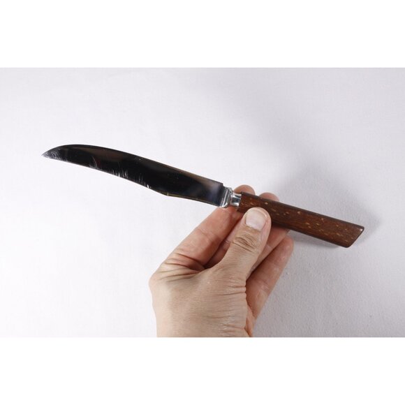 Vintage Warranted Sheffield steak knives /w wooden handles, set of 6 knives - Picture 5 of 5